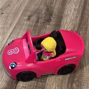 Little People Barbie Pink Toy Car with Figure